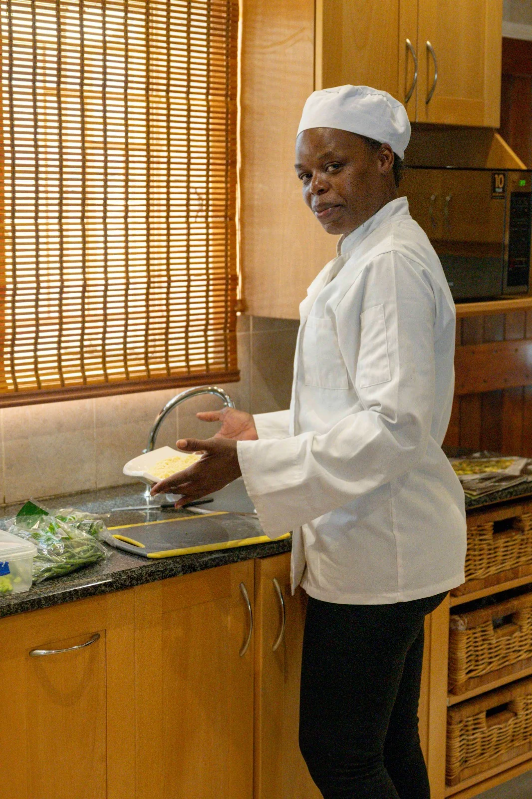 Portrait of Cleo in the kitchen
